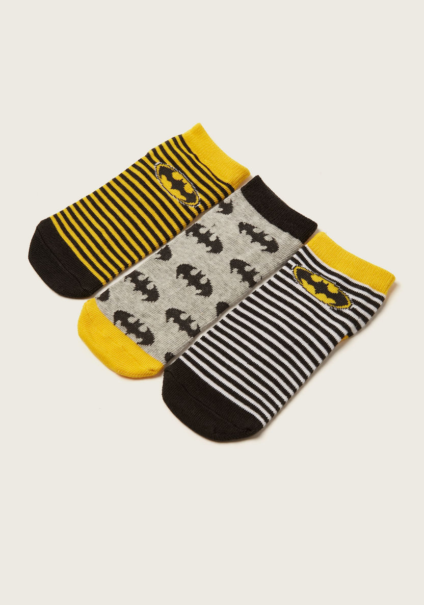 Batman Print Socks - Set of 3-Socks-image-1