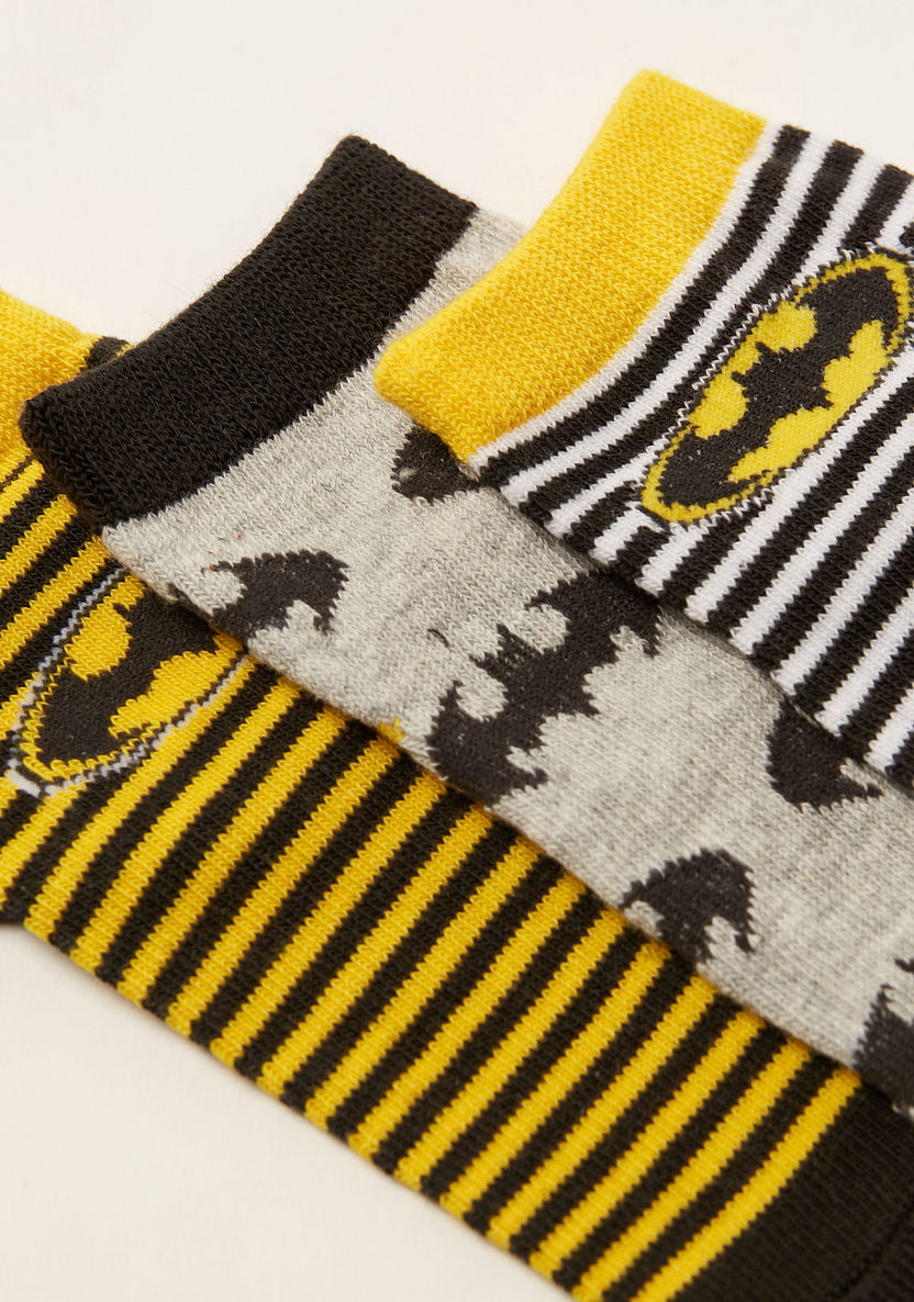 Batman Print Socks - Set of 3-Socks-image-2