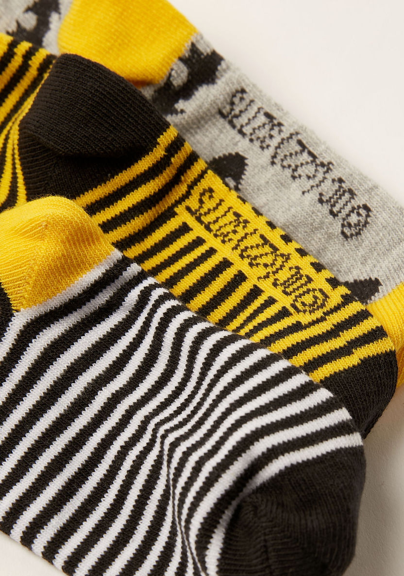Batman Print Socks - Set of 3-Socks-image-3