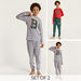 Juniors Printed Round Neck T-shirt and Pyjama - Set of 2-Nightwear-thumbnail-0
