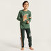 Juniors Printed Crew Neck T-shirt and Full Length Pyjama Set-Nightwear-thumbnail-0