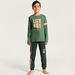 Juniors Printed Crew Neck T-shirt and Full Length Pyjama Set-Nightwear-thumbnailMobile-4