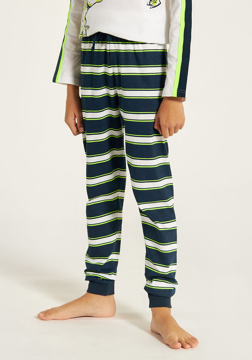 Juniors Printed Crew Neck T-shirt and Pyjama Set-Nightwear-image-3