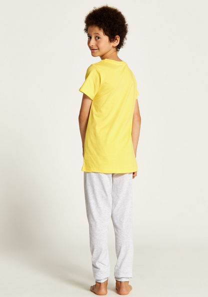 Juniors Printed Round Neck T-shirt and Pyjama Set