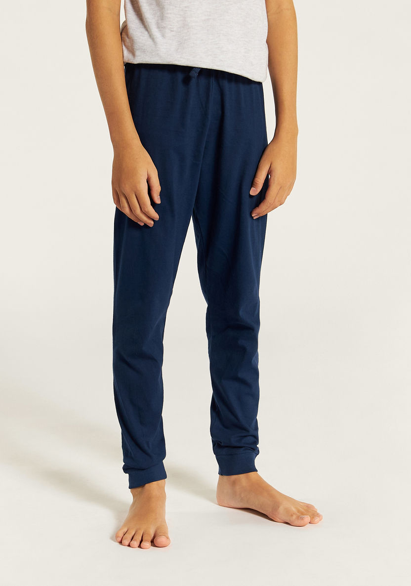 Juniors Printed Round Neck T-shirt and Pyjama Set-Nightwear-image-3