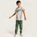 Juniors Space Print Crew Neck T-shirt and Pyjama Set-Nightwear-thumbnail-0