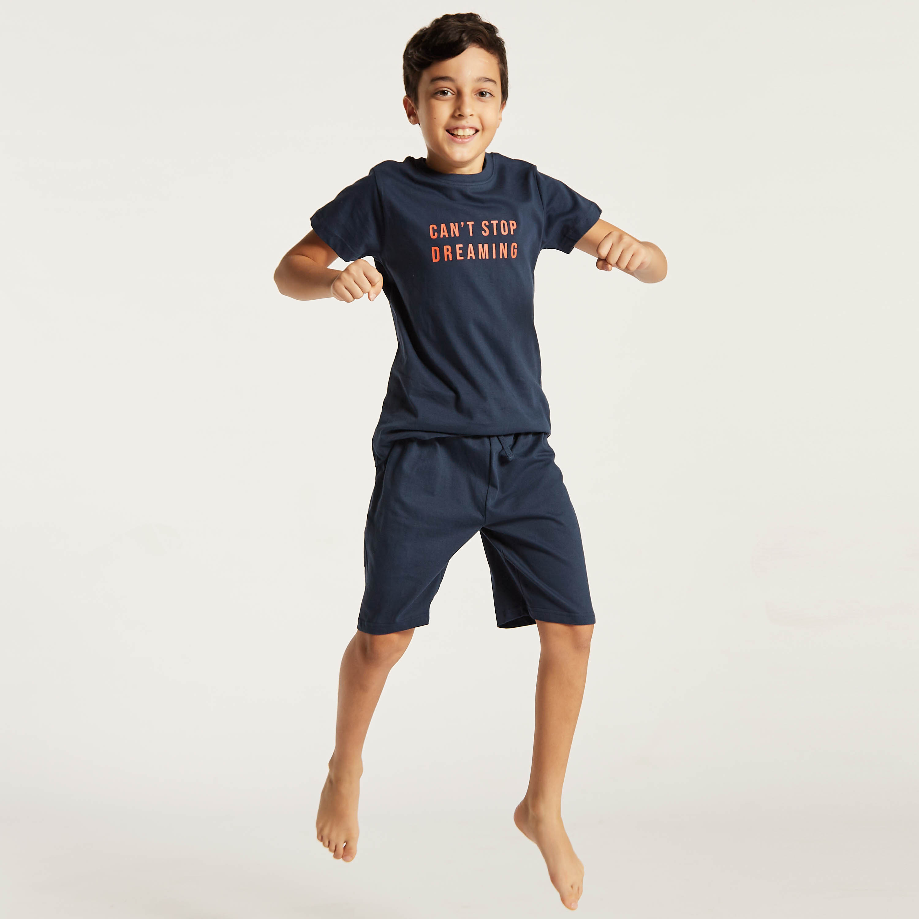 Juniors 6-Piece Printed Round Neck T-shirt and Shorts Set with Pyjama-boys-clothing-nightwear-image-10