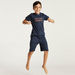 Juniors 6-Piece Printed Round Neck T-shirt and Shorts Set with Pyjama-Nightwear-thumbnailMobile-9