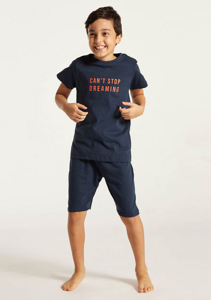 Juniors 6-Piece Printed Round Neck T-shirt and Shorts Set with Pyjama-Clothes Sets-image-1