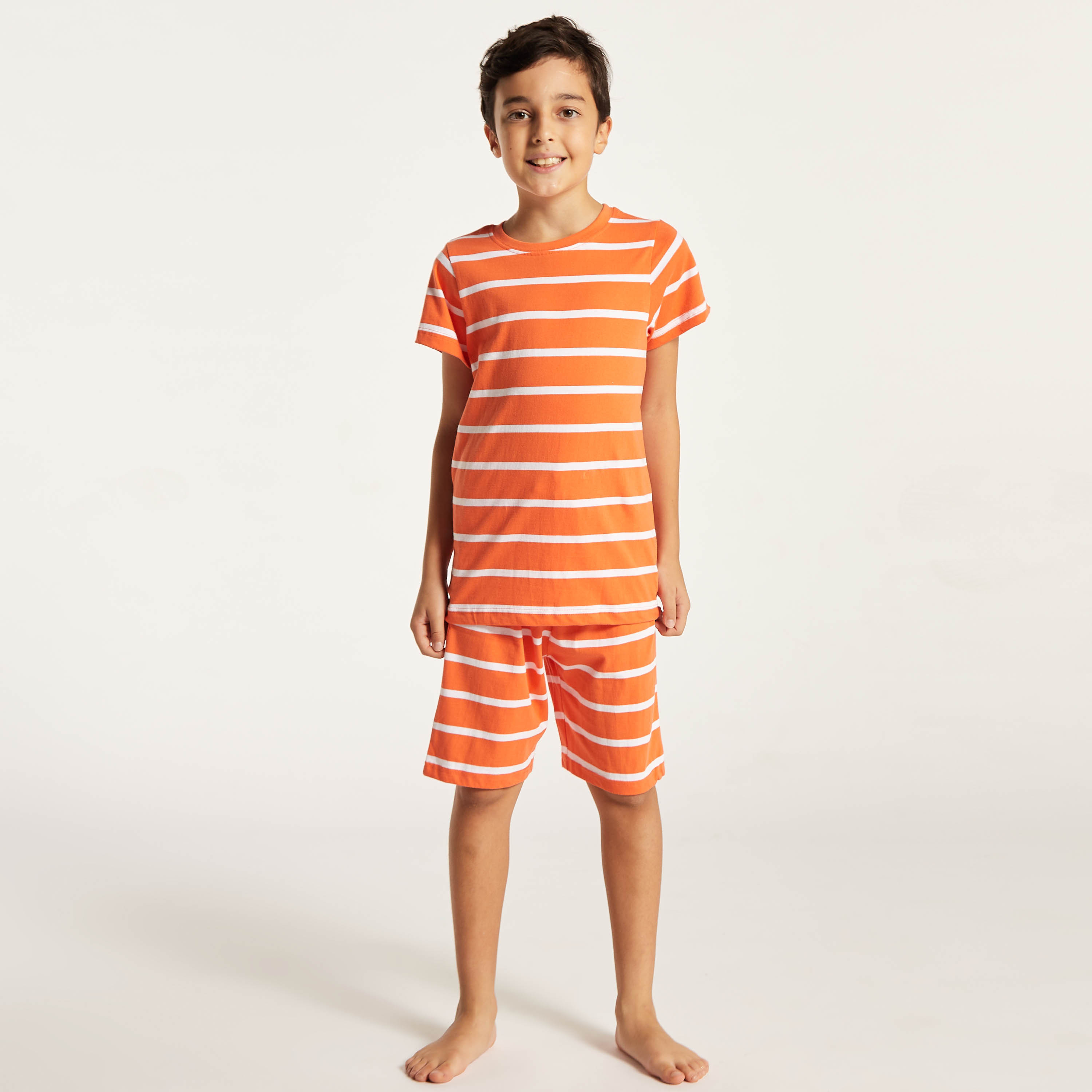 Juniors 6-Piece Printed Round Neck T-shirt and Shorts Set with Pyjama-boys-clothing-nightwear-image-6