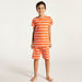 Juniors 6-Piece Printed Round Neck T-shirt and Shorts Set with Pyjama-Nightwear-thumbnailMobile-5