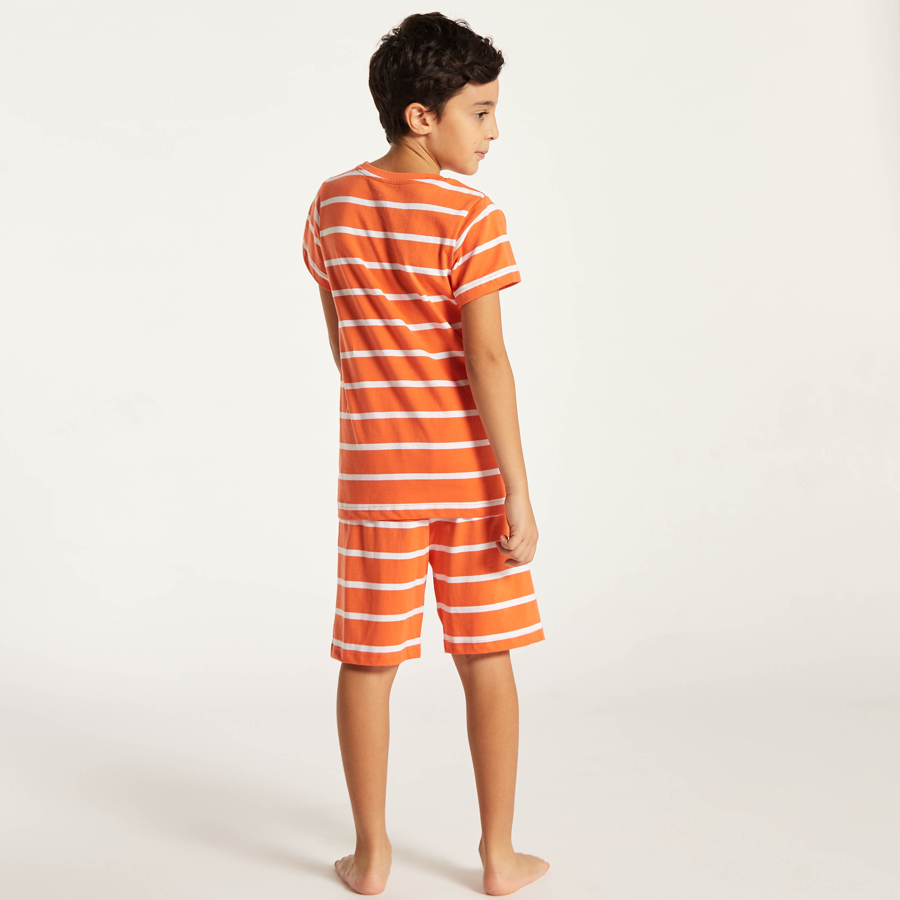 Juniors 6-Piece Printed Round Neck T-shirt and Shorts Set with Pyjama-boys-clothing-nightwear-image-7
