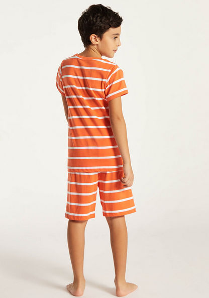 Juniors 6-Piece Printed Round Neck T-shirt and Shorts Set with Pyjama-Clothes Sets-image-6