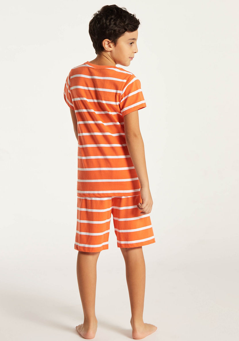 Juniors 6-Piece Printed Round Neck T-shirt and Shorts Set with Pyjama-Nightwear-image-6