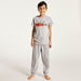 Juniors 6-Piece Printed Round Neck T-shirt and Shorts Set with Pyjama-Nightwear-thumbnail-7