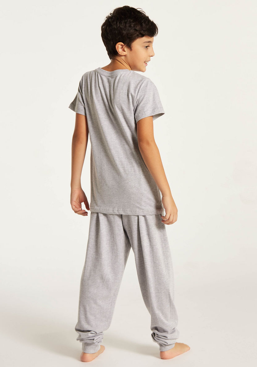 Juniors 6-Piece Printed Round Neck T-shirt and Shorts Set with Pyjama-Nightwear-image-8