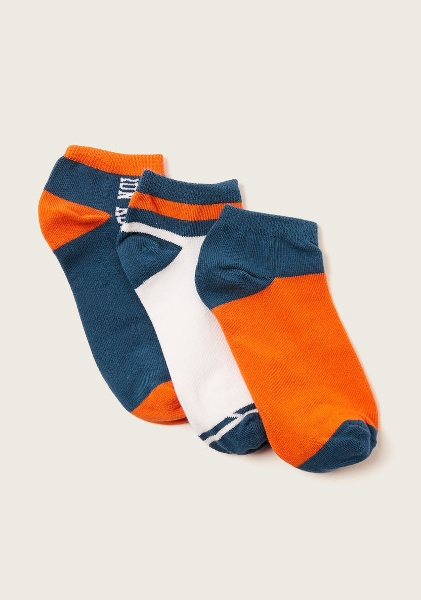 Juniors Colourblock Ankle Length Socks - Set of 3-Socks-image-1