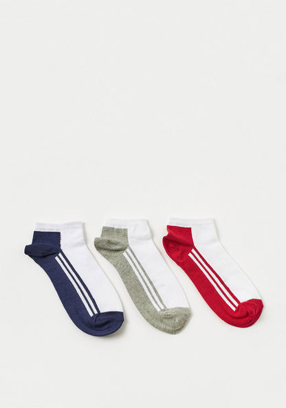 Juniors Striped Ankle Length Socks - Set of 3-Socks-image-0