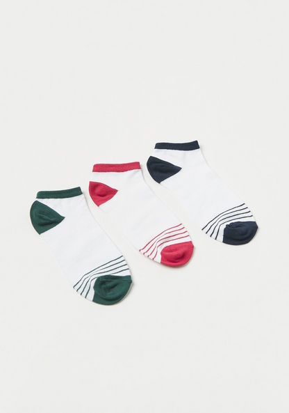 Juniors Panelled Ankle Length Socks - Set of 3-Socks-image-0