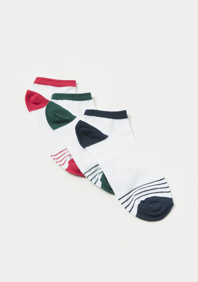 Juniors Panelled Ankle Length Socks - Set of 3-Socks-image-1