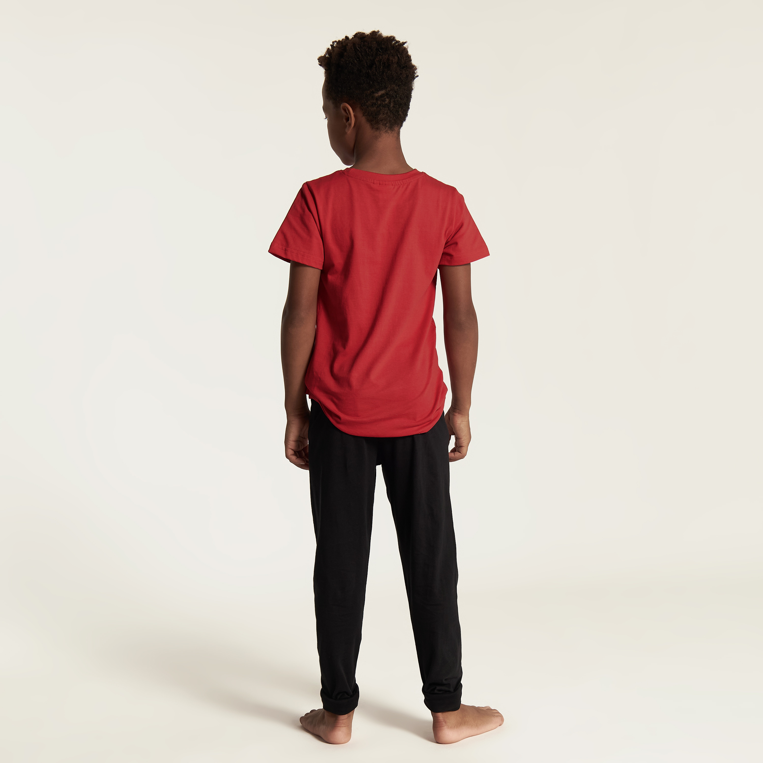 Disney Mickey Mouse Print T-shirt and Full Length Pyjama Set-boys-clothing-nightwear-image-4