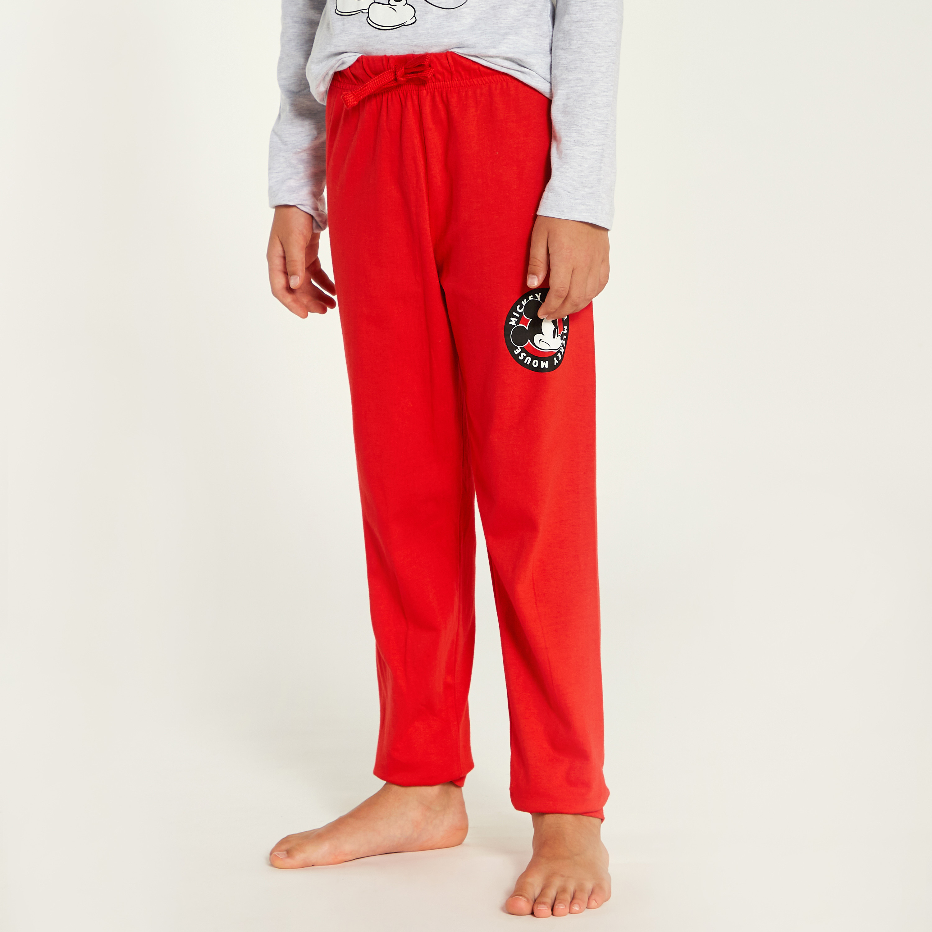 Disney Mickey Mouse Print Crew Neck T-shirt and Pyjama Set-boys-clothing-nightwear-image-4