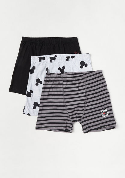 Disney Mickey Mouse Print Boxers with Elasticated Waistband - Set of 3-Boxers and Briefs-image-0