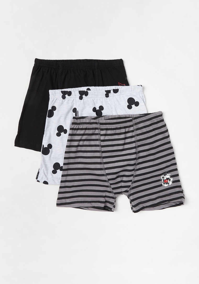 Disney Mickey Mouse Print Boxers with Elasticated Waistband - Set of 3-Boxers and Briefs-image-0