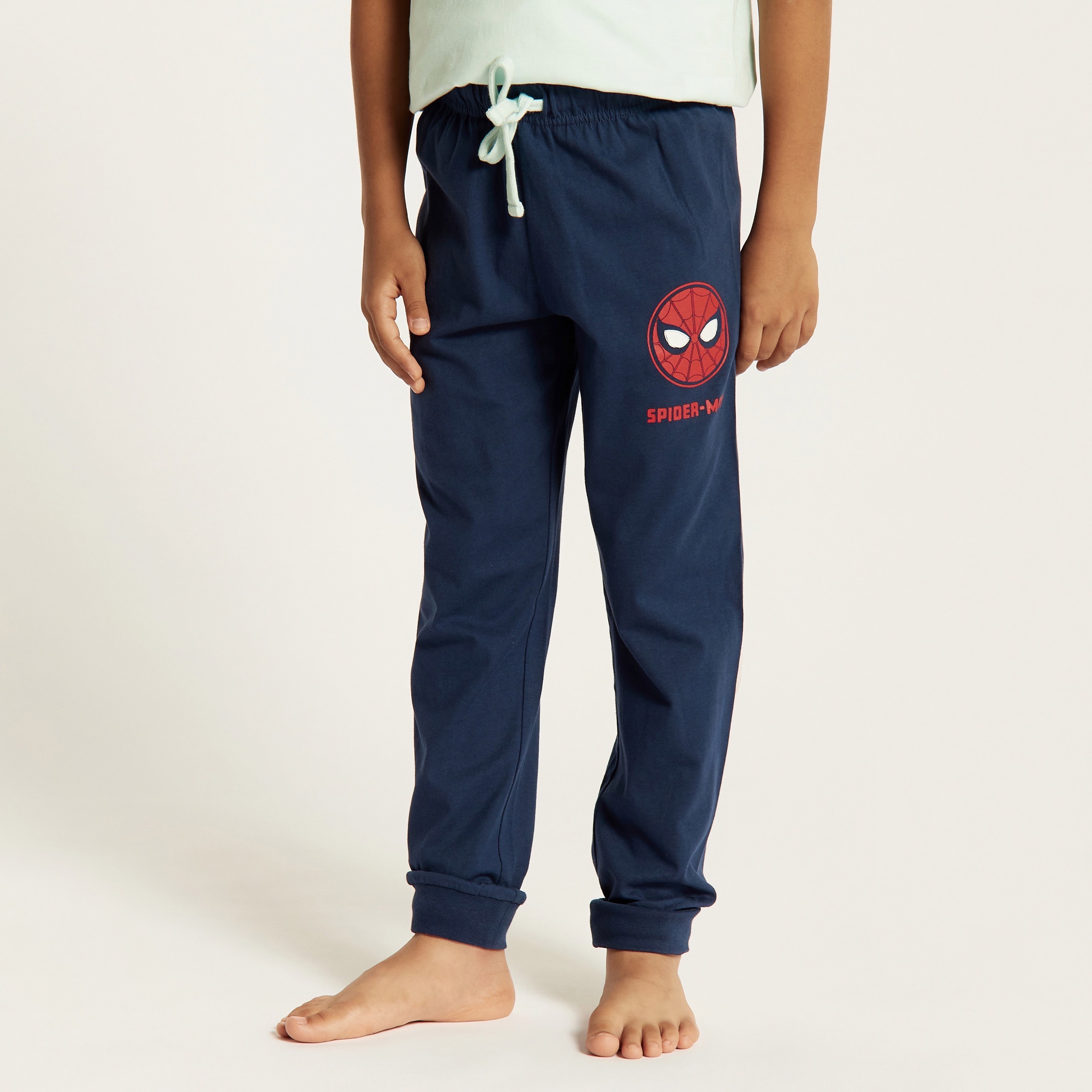 طقم بنطلون بيجاما وتيشيرت بياقة ضيقة وطبعات سبايدر مان-boys-clothing-nightwear-image-3