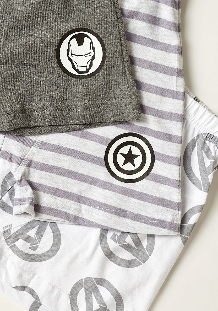 Avengers Print Boxer - Set of 3-Underwear and Socks-image-2