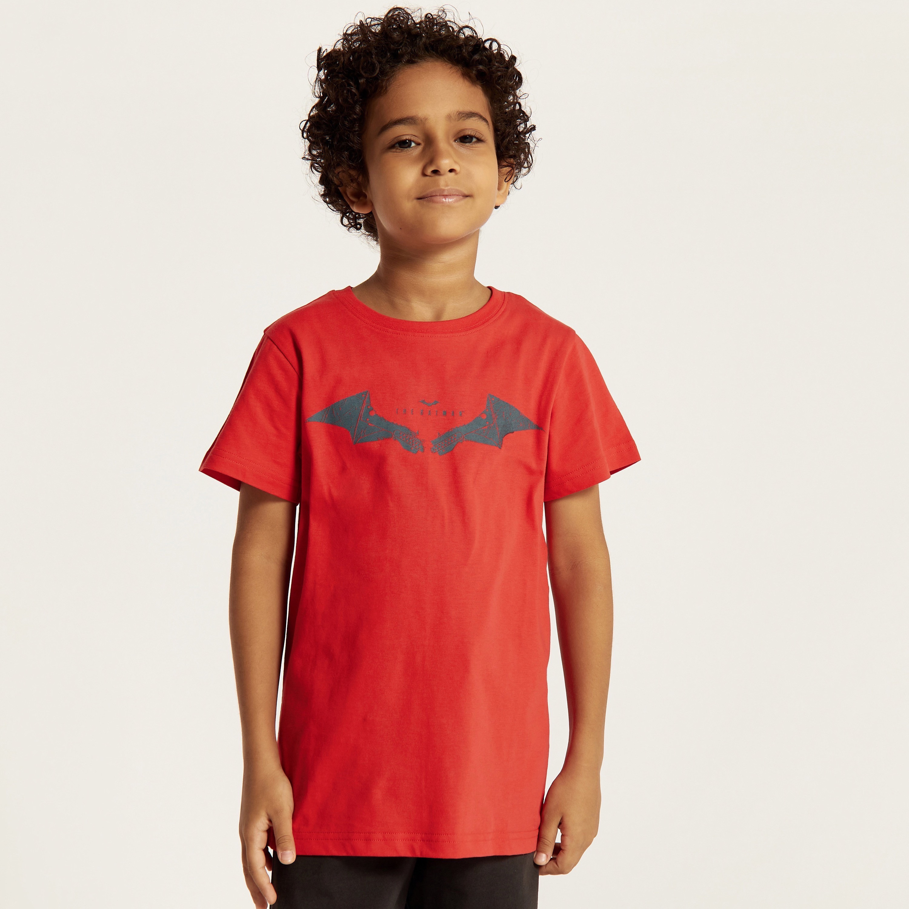 Batman Print Crew Neck T-shirt and Pyjama Set-boys-clothing-nightwear-image-2