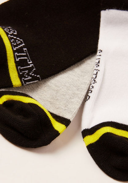 Batman Print Ankle Length Socks - Set of 3