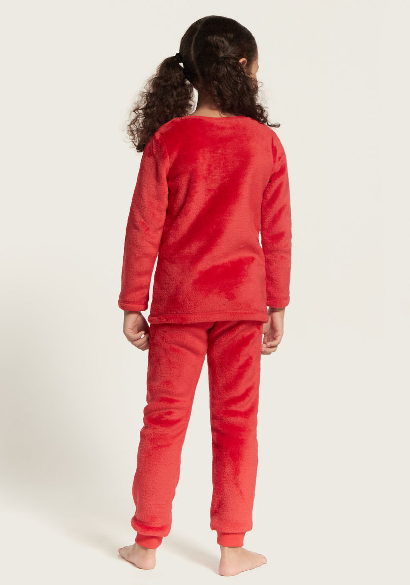 Juniors Textured Long Sleeve T-shirt and Pyjama Set-Nightwear-image-5