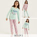 Juniors Long Sleeve T-shirt and Pyjamas - Set of 2-Nightwear-thumbnail-0