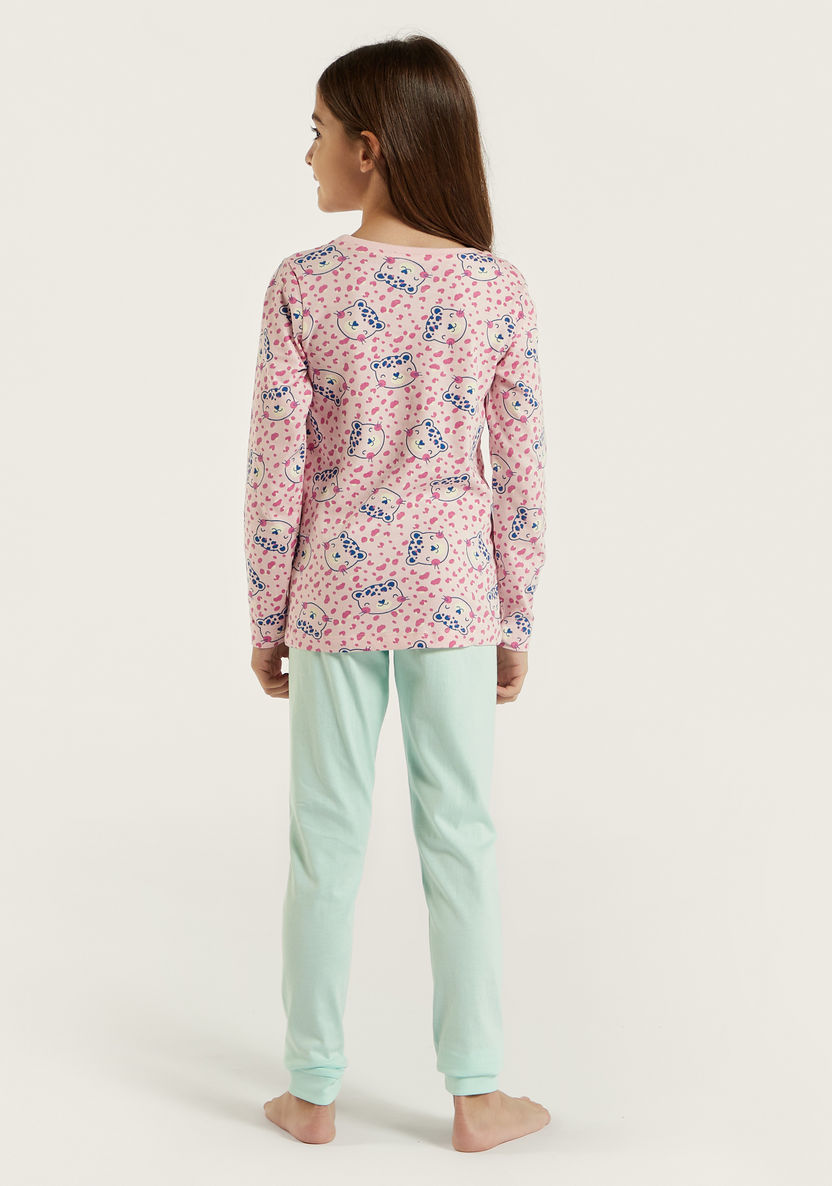 Juniors Long Sleeve T-shirt and Pyjamas - Set of 2-Nightwear-image-9