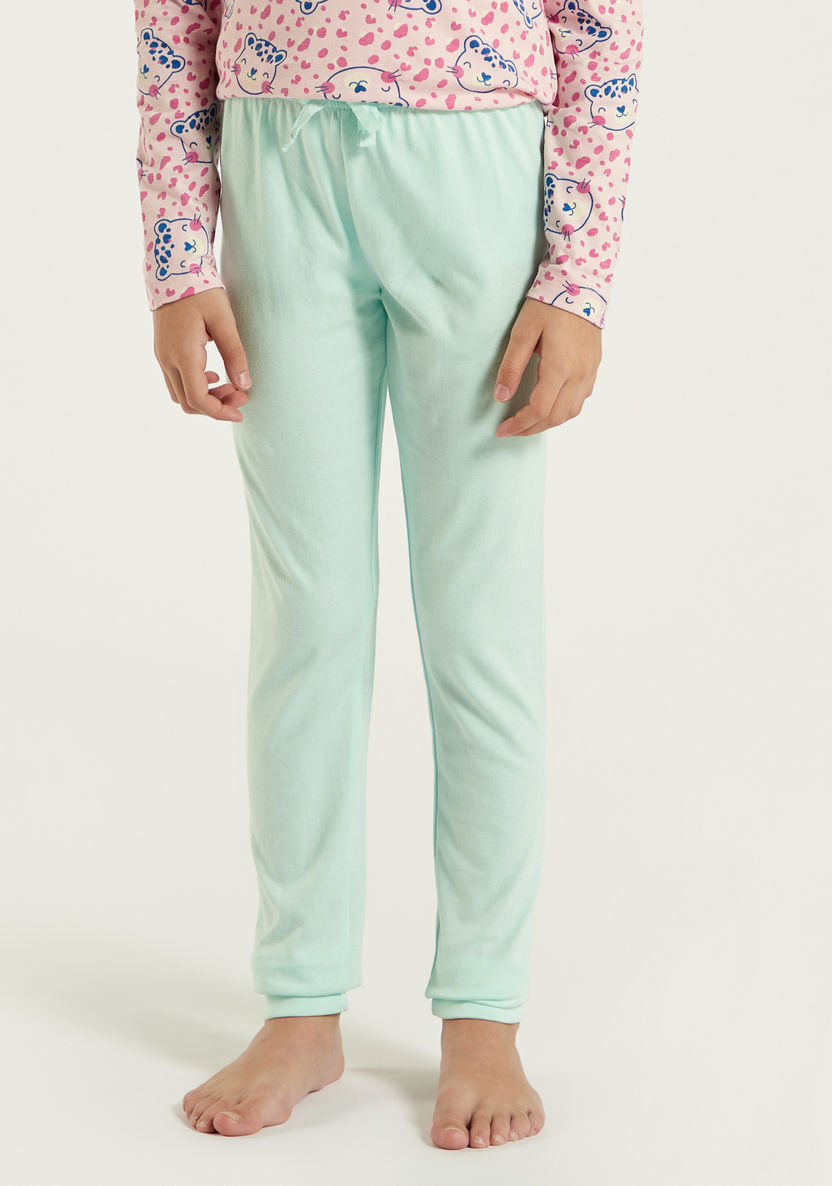 Juniors Long Sleeve T-shirt and Pyjamas - Set of 2-Nightwear-image-7