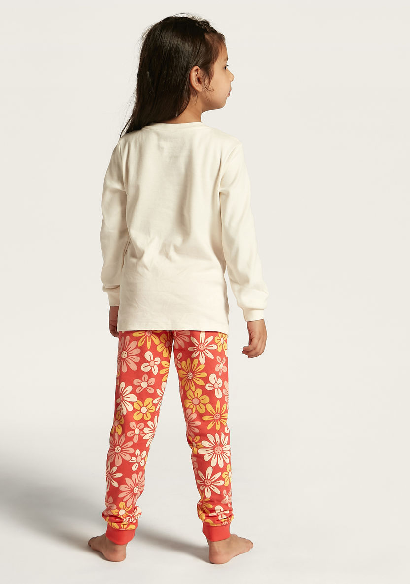 Juniors Printed Long Sleeve T-shirt and Pyjama Set-Nightwear-image-4