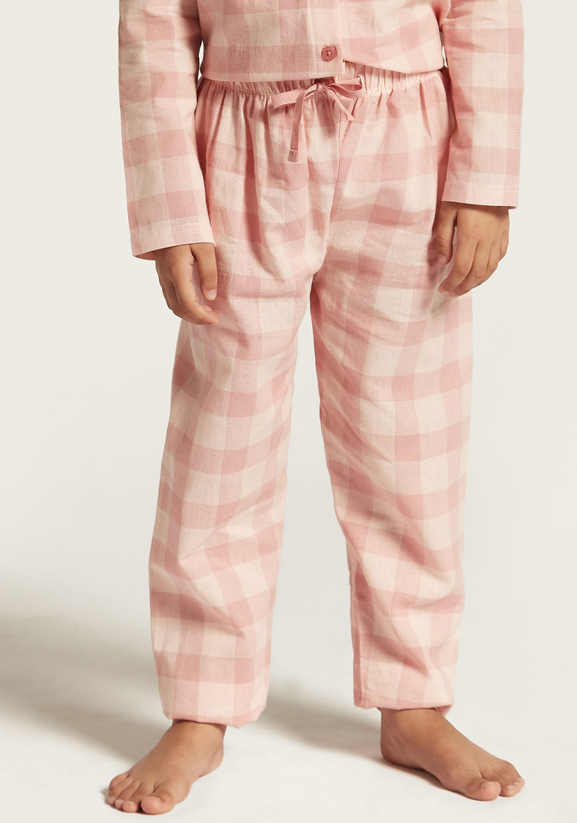 Juniors Checked Long Sleeve Shirt and Pyjama Set-Nightwear-image-2