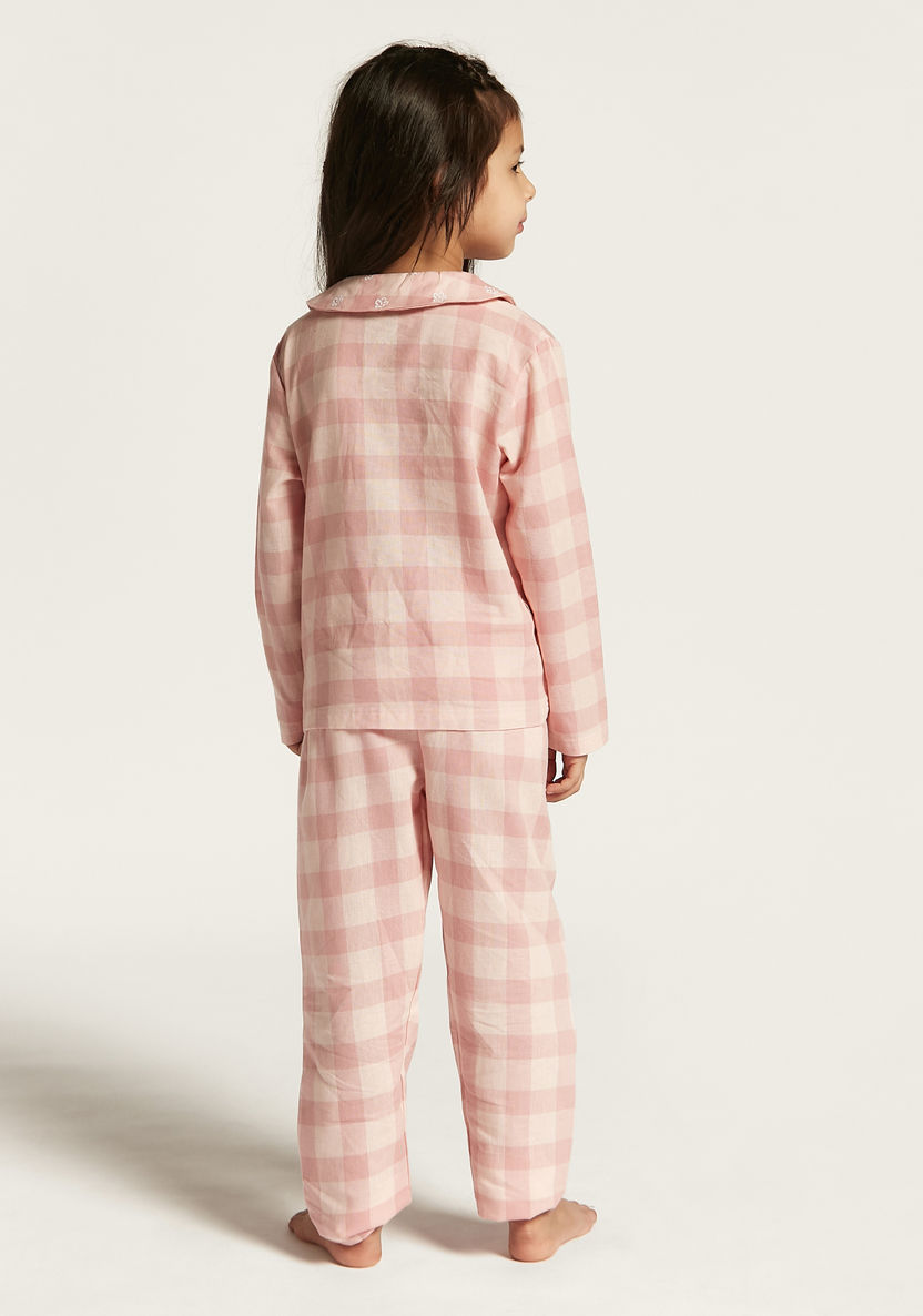 Juniors Checked Long Sleeve Shirt and Pyjama Set-Nightwear-image-4