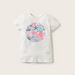 Juniors Printed Crew Neck T-shirt and Solid Pyjama Set-Nightwear-thumbnail-2