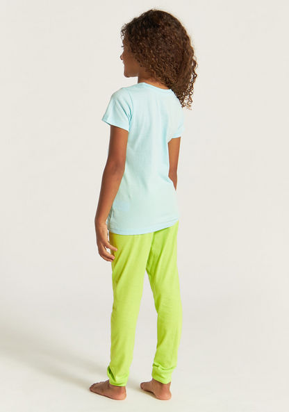 Juniors Printed Short Sleeve T-shirt and Pyjama Set-Pyjama Sets-image-4