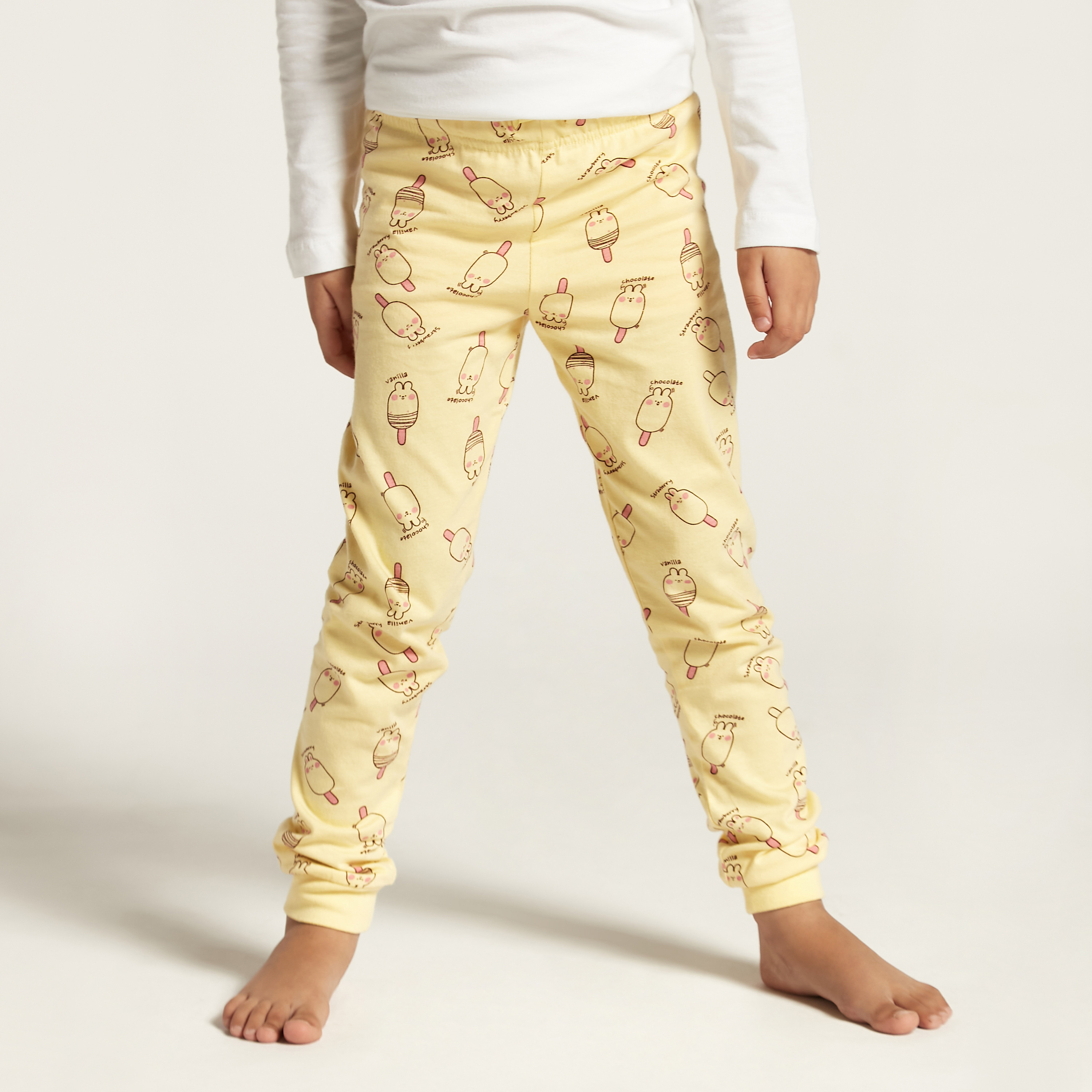 Juniors Printed Long Sleeve T-shirt and Pyjama Set-girls-clothing-nightwear-image-3