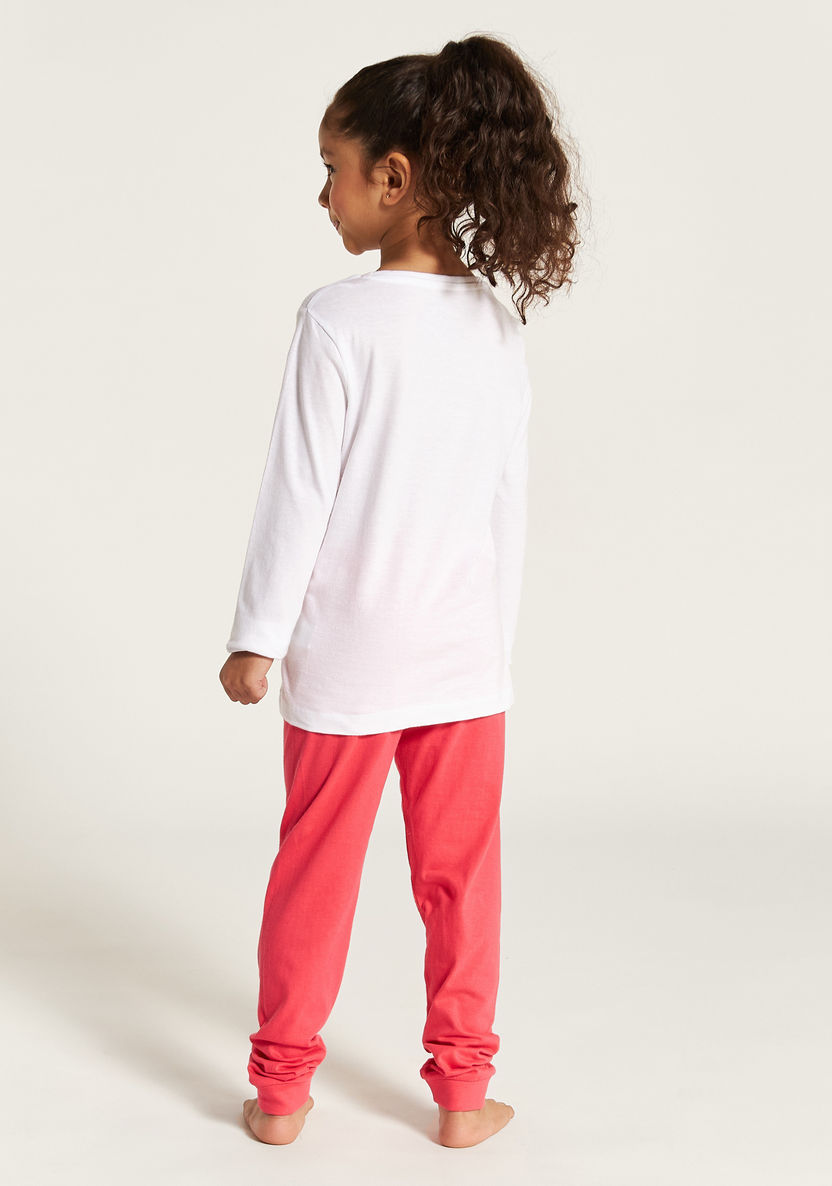 Juniors Printed Long Sleeve T-shirt and Pyjama Set-Nightwear-image-4