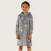 Juniors Textured Night Dress with Hood and Long Sleeves-Nightwear-thumbnail-1