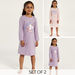 Juniors Printed Round Neck Nightdress - Set of 2-Nightwear-thumbnail-0