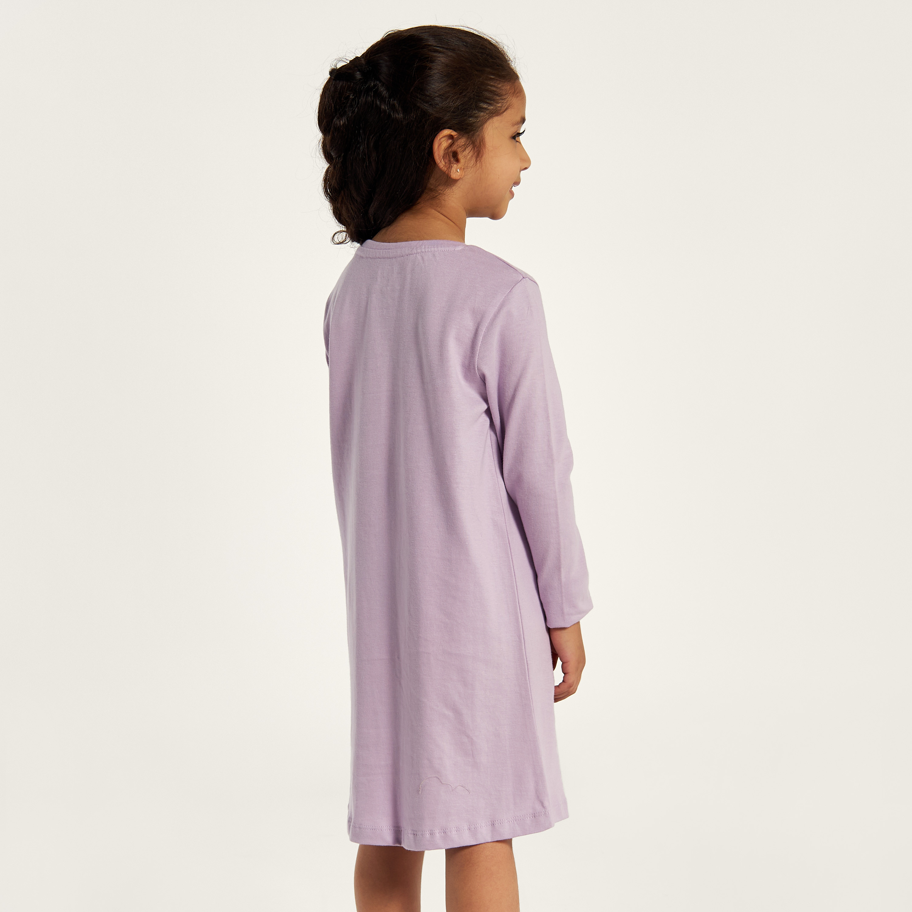 Juniors Printed Round Neck Nightdress - Set of 2-girls-clothing-nightwear-image-4