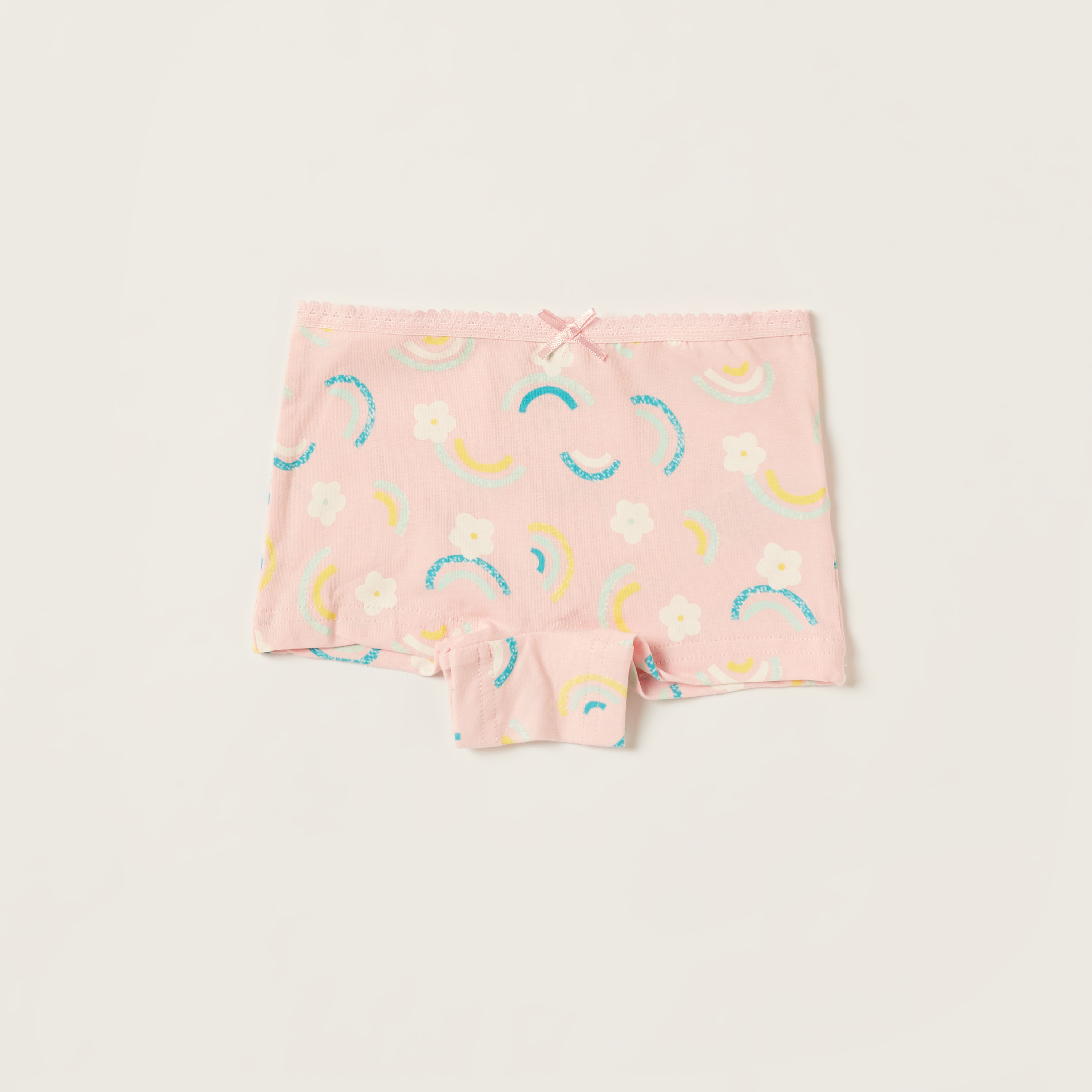 Juniors Printed Boxers with Bow Accent - Set of 5-girls-accessories-socks-image-2