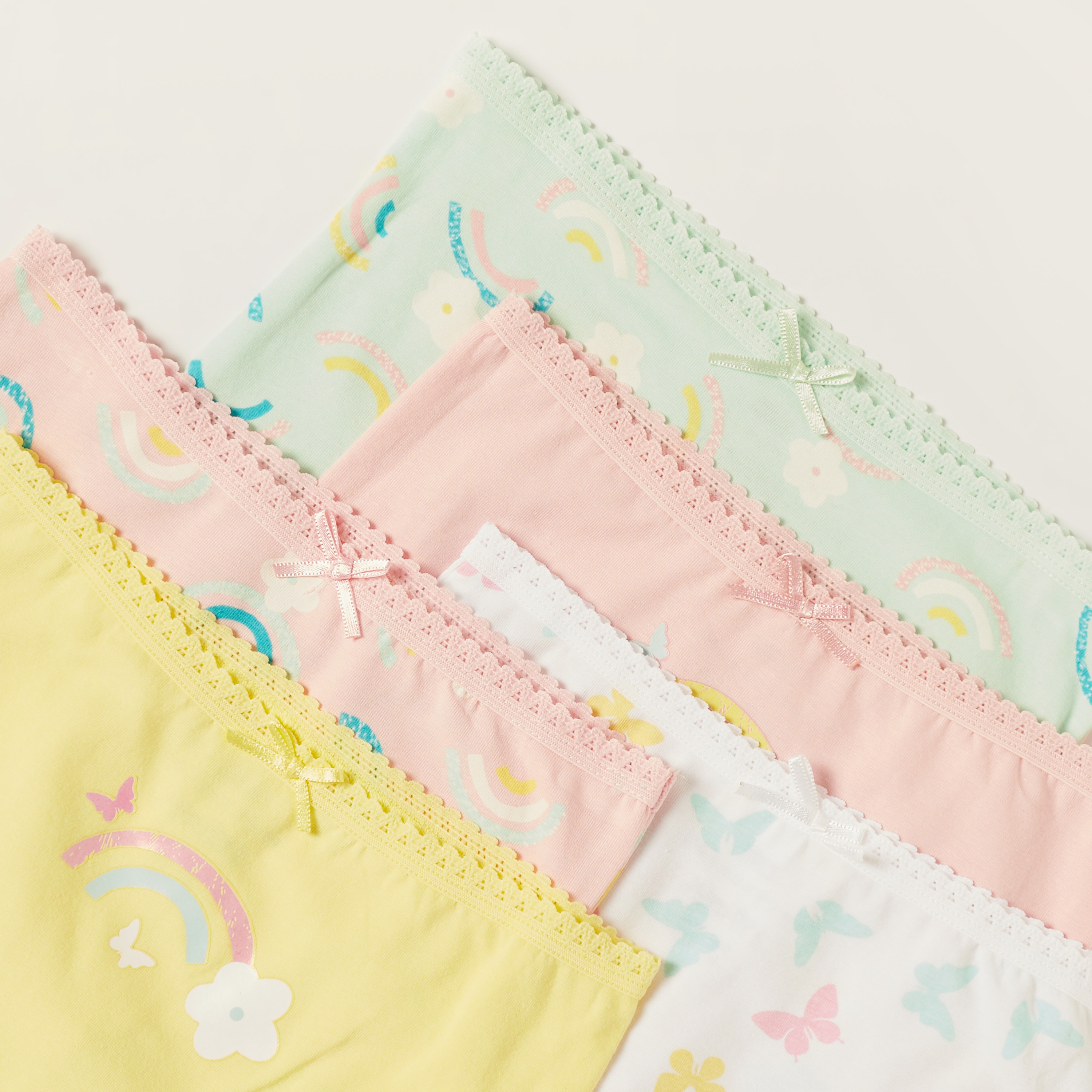 Juniors Printed Boxers with Bow Accent - Set of 5-girls-accessories-socks-image-3