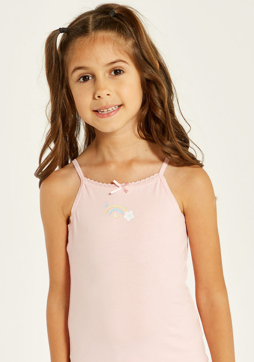 Juniors Printed Sleeveless Vest with Bow Detail - Set of 3-Vests-image-3