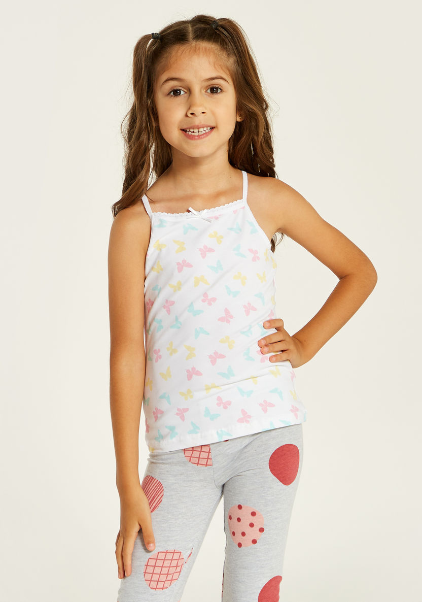 Juniors Printed Sleeveless Vest with Bow Detail - Set of 3-Vests-image-5